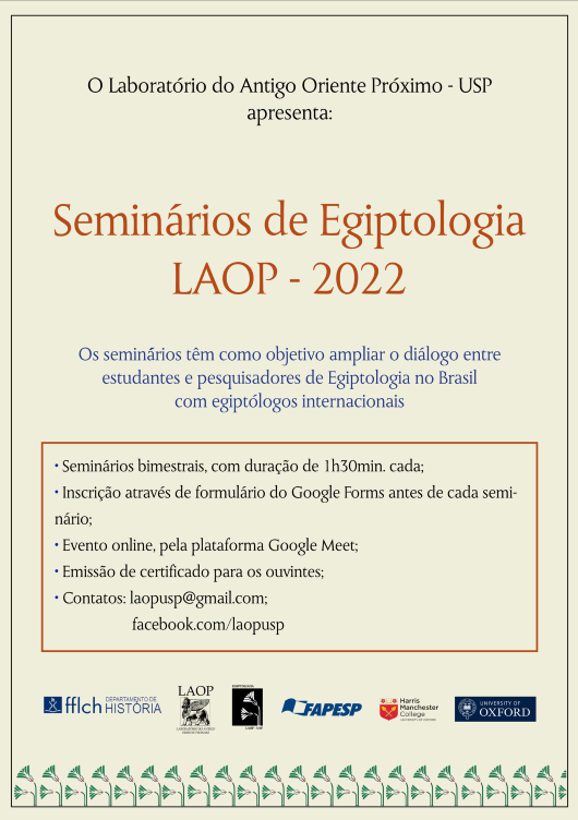 Seminários de Egiptologia LAOP - 2022 (divulgação)